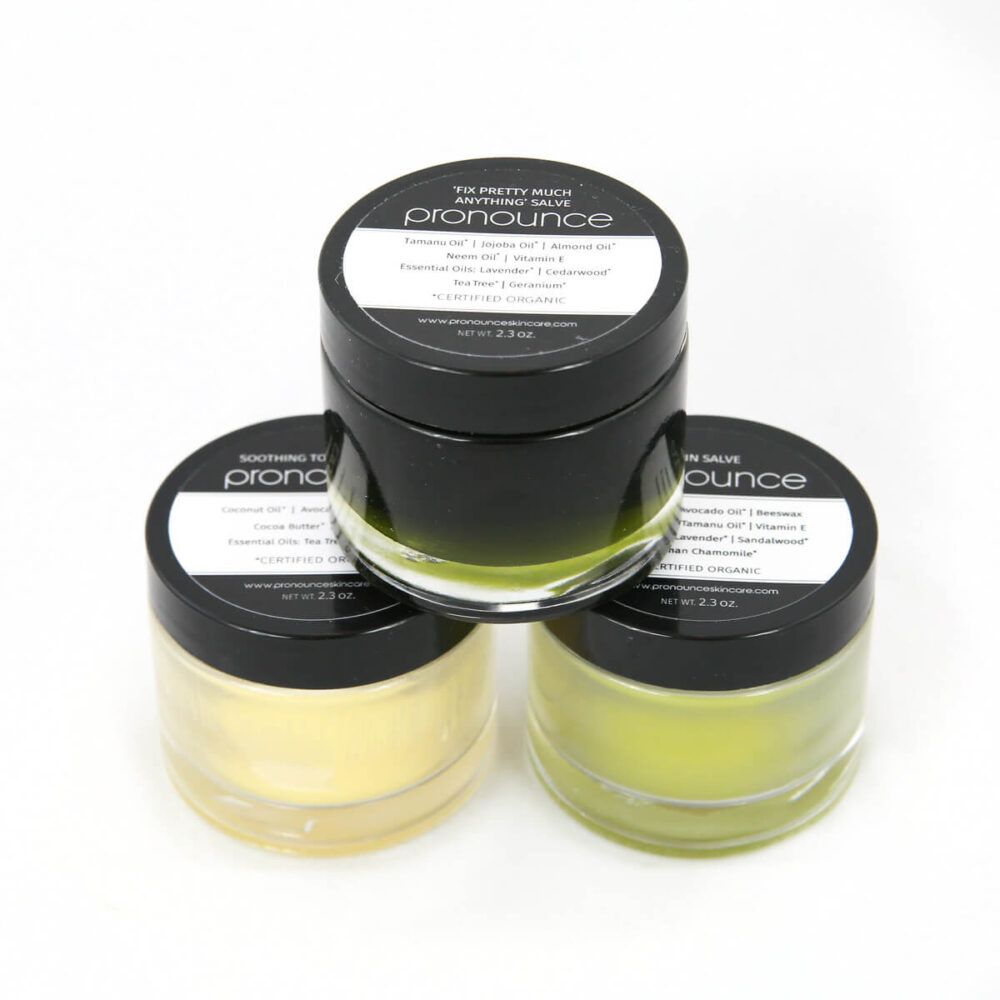 3 Salves 2.3oz Size Stacked Pronounce Skincare & Herbal Boutique