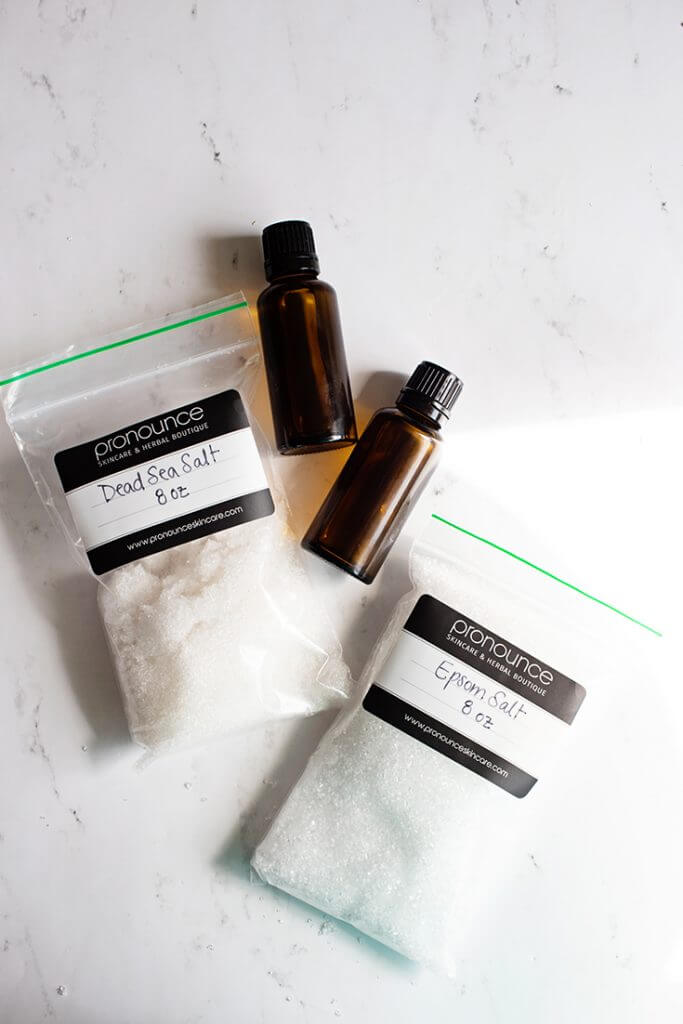 Homemade DIY Floral Bath Salts (for detox and calm) Dead Sea Salt and Epsom Salt- Pronounce Skincare & Herbal Boutique